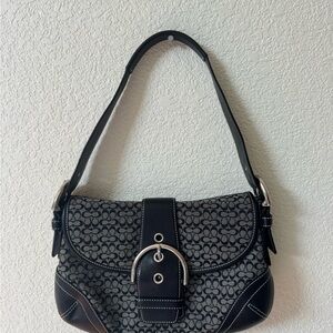 Coach Black and Gray Vintage y2k Shoulder Bag NWOT Authenticity Guaranteed